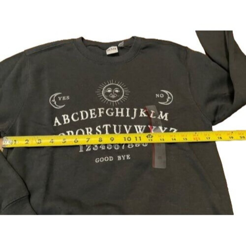 Ouija Women's Oversized Long Sleeve Fleece Ouija Board Sweatshirt Black Size XS - Picture 7 of 8